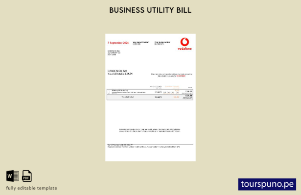 lista para imprimir plantilla de factura de servicios públicos de Vodafone del R